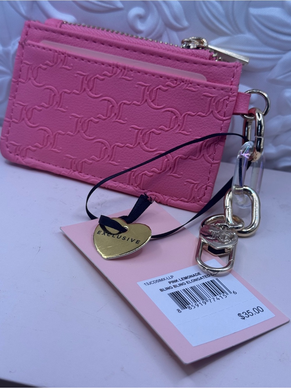 Juicy couture pink lemonade bling bling elongated cc holder - Picture 3 of 5